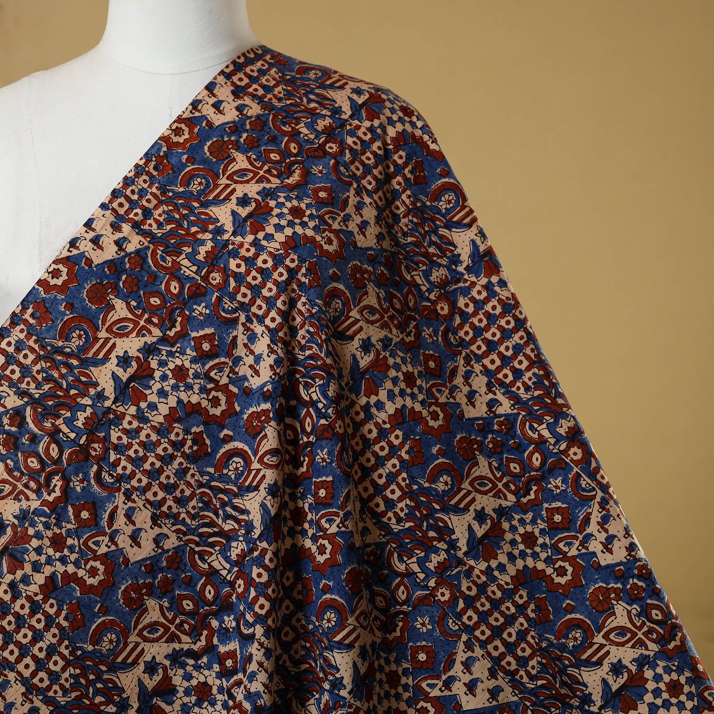 Multicolor - natural dyed hand cotton fabric 01