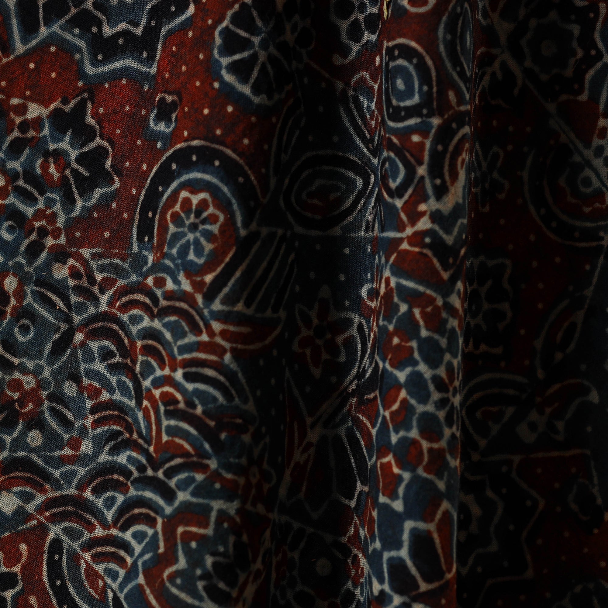 Multicolor - natural dyed hand cotton fabric 06