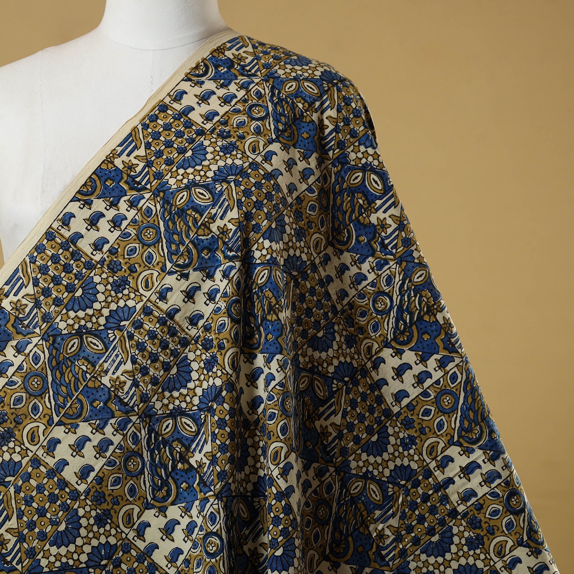 Multicolor - natural dyed hand cotton fabric 12