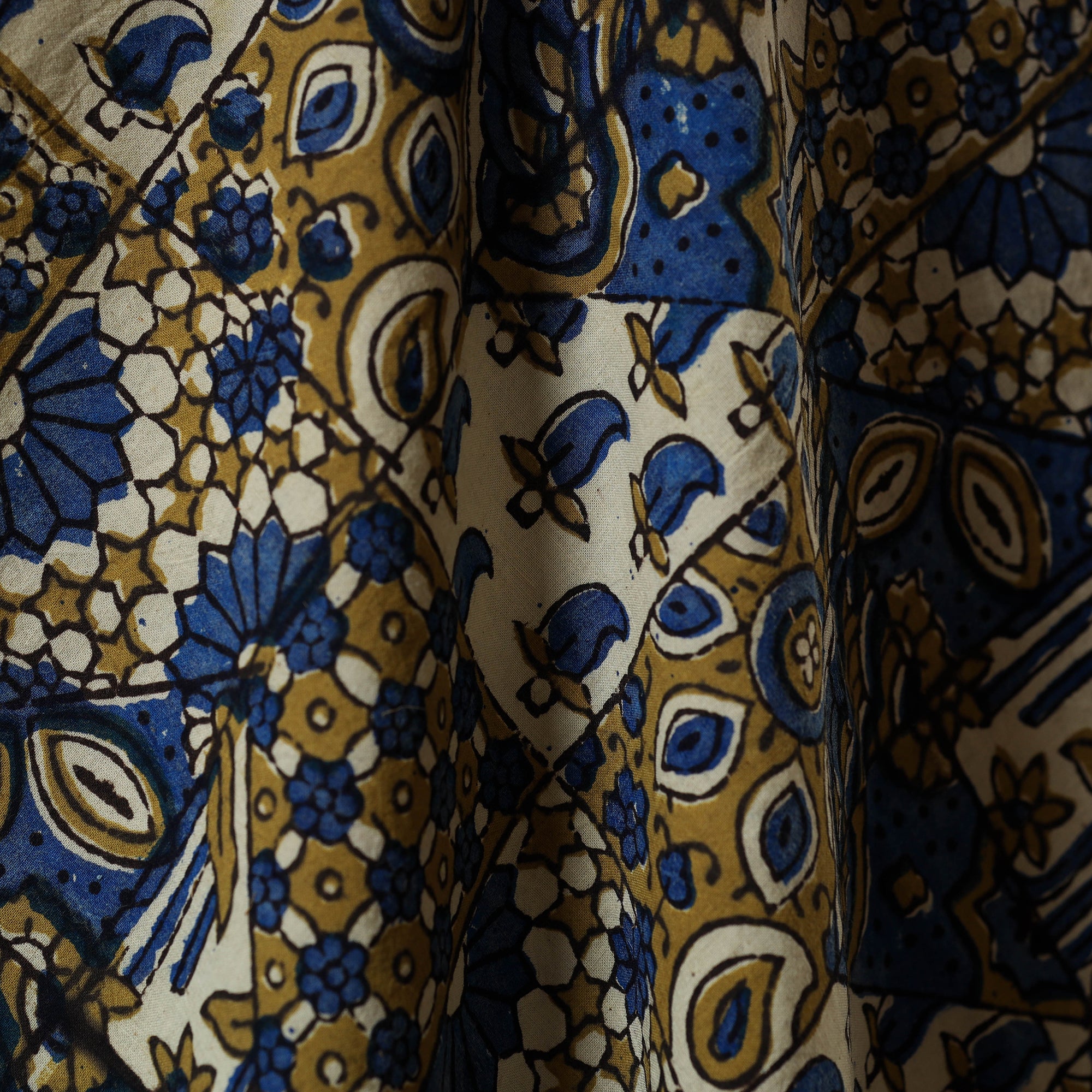 Multicolor - natural dyed hand cotton fabric 12