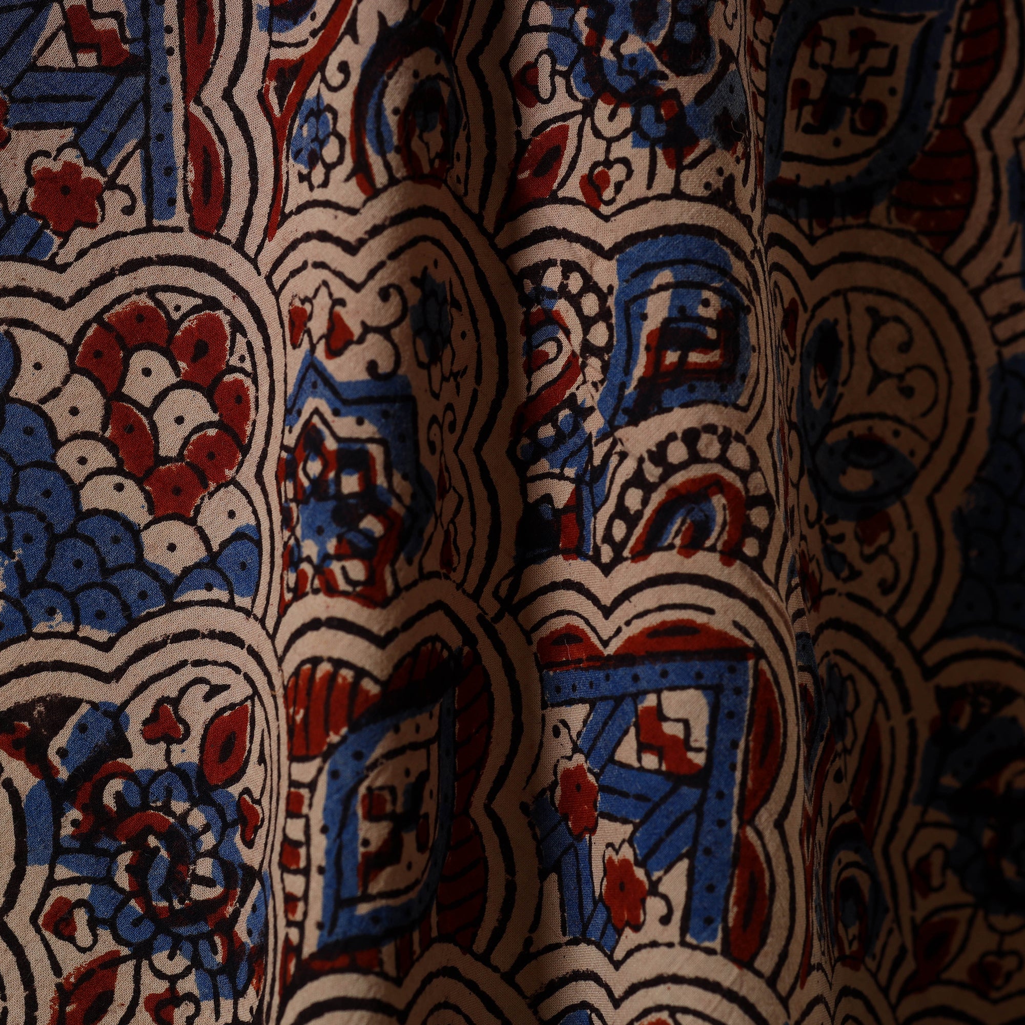 Multicolor - natural dyed hand cotton fabric 14