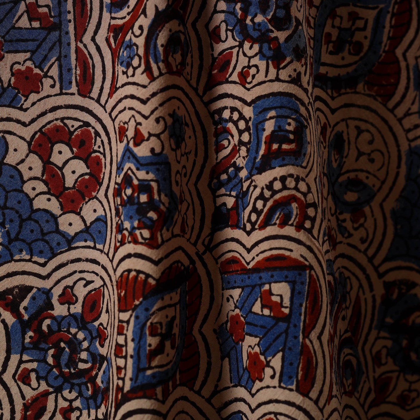 Multicolor - natural dyed hand cotton fabric 14