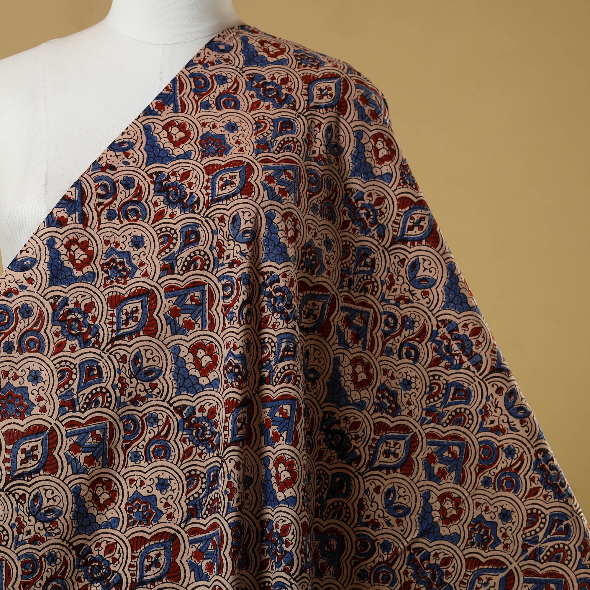 Multicolor - natural dyed hand cotton fabric 14