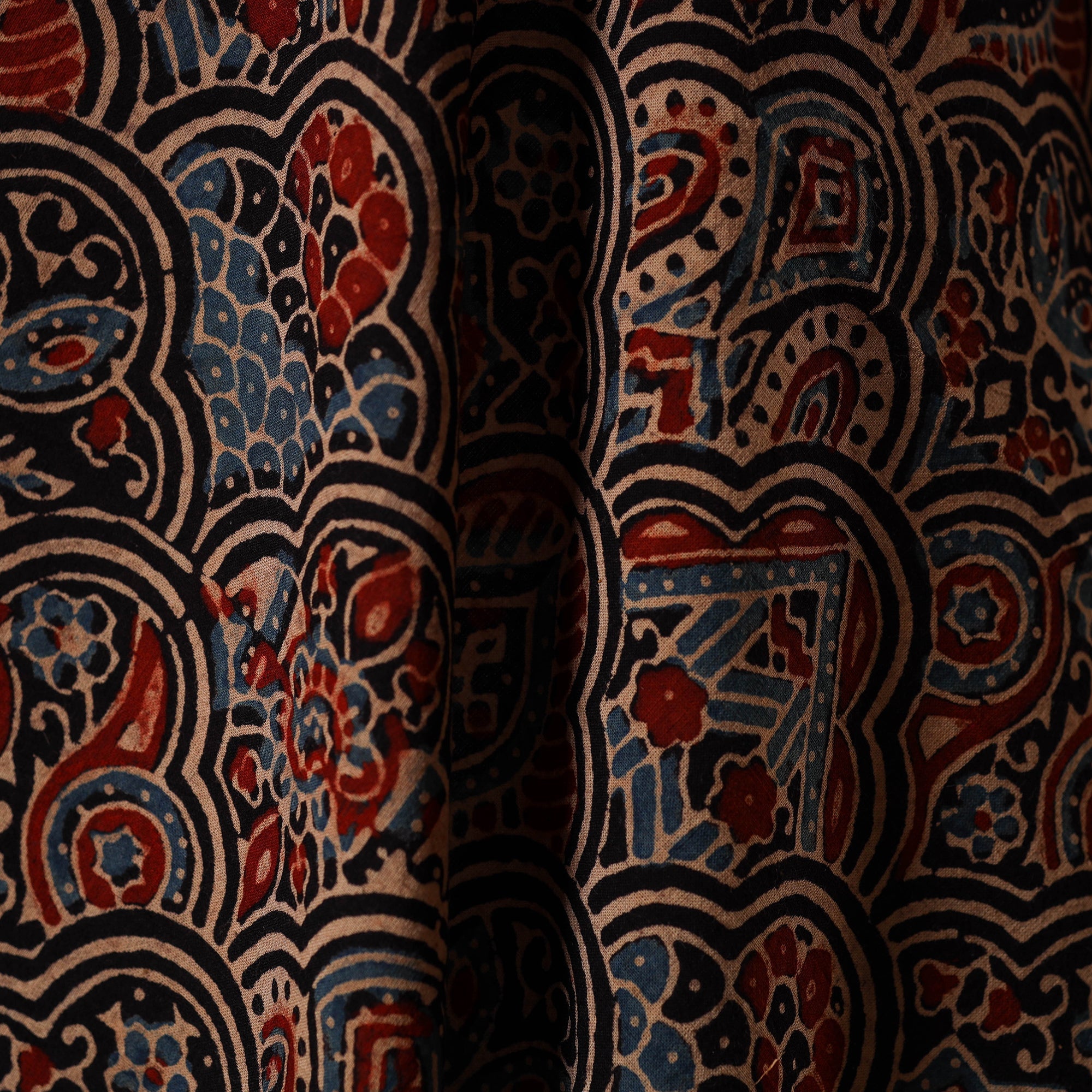 Multicolor - natural dyed hand cotton fabric 15