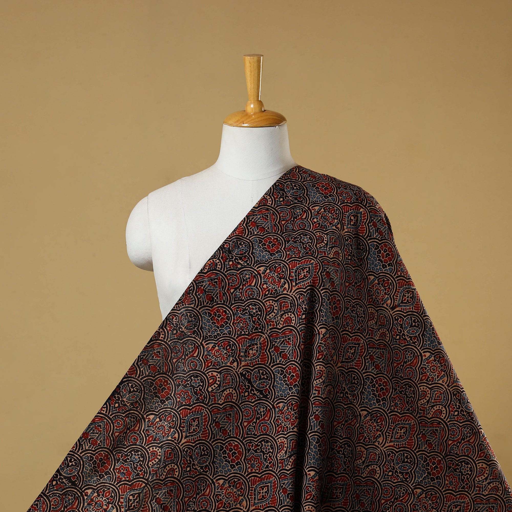 Multicolor - natural dyed hand cotton fabric 15