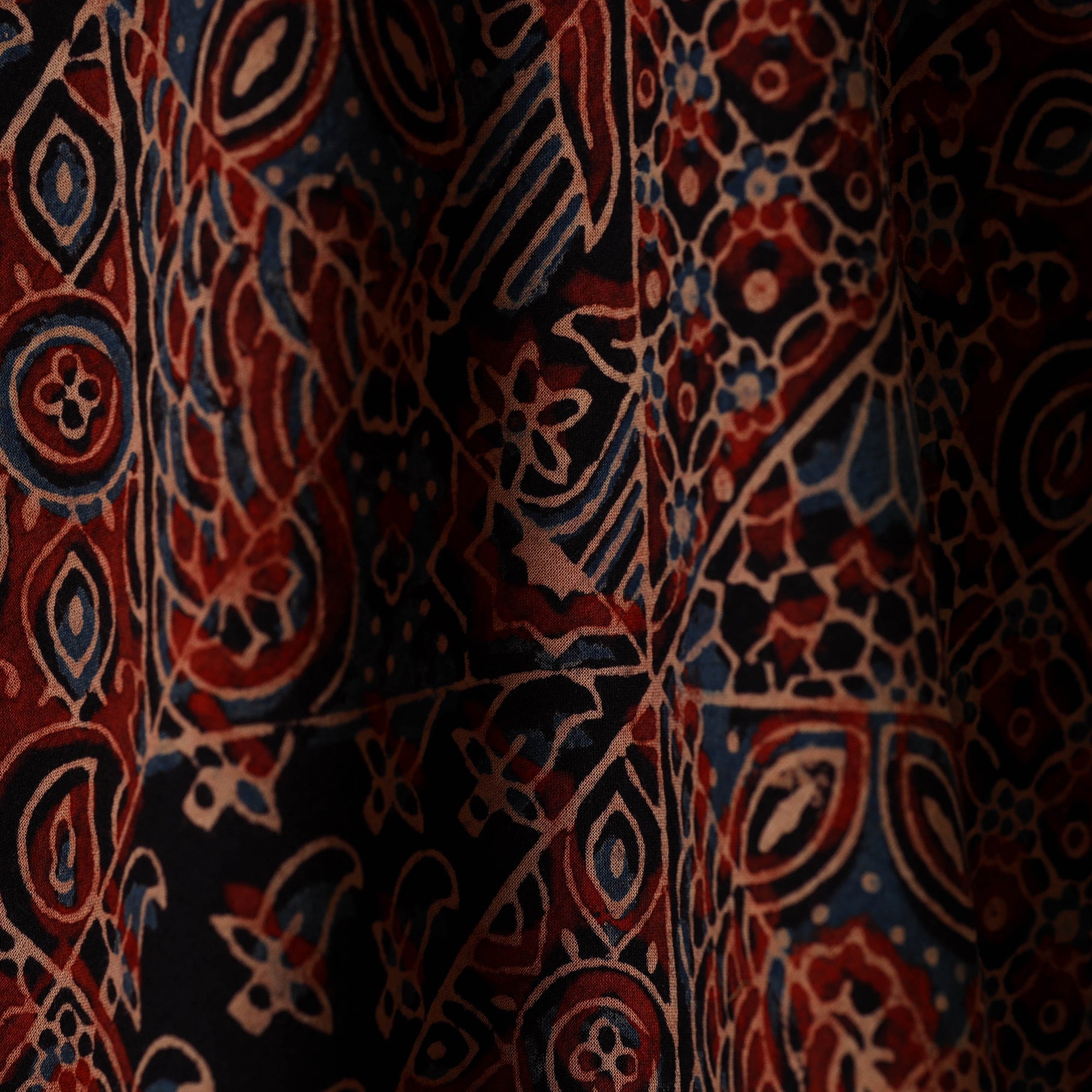 Multicolor - natural dyed hand cotton fabric 17