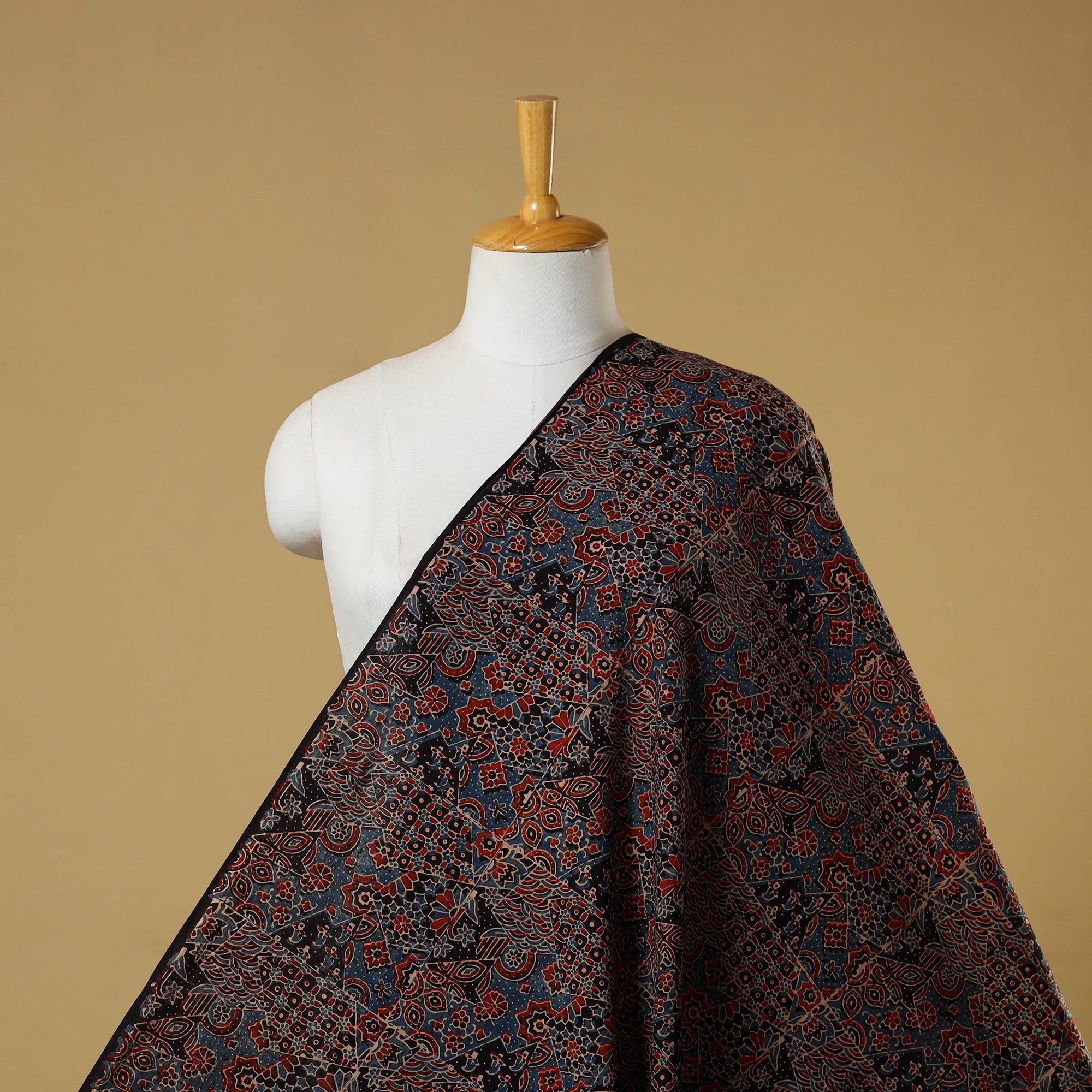 Multicolor - natural dyed hand cotton fabric 20