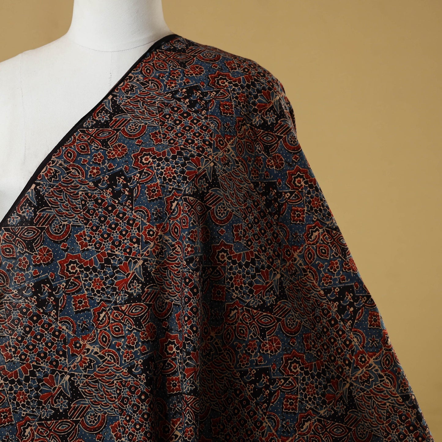 Multicolor - natural dyed hand cotton fabric 20