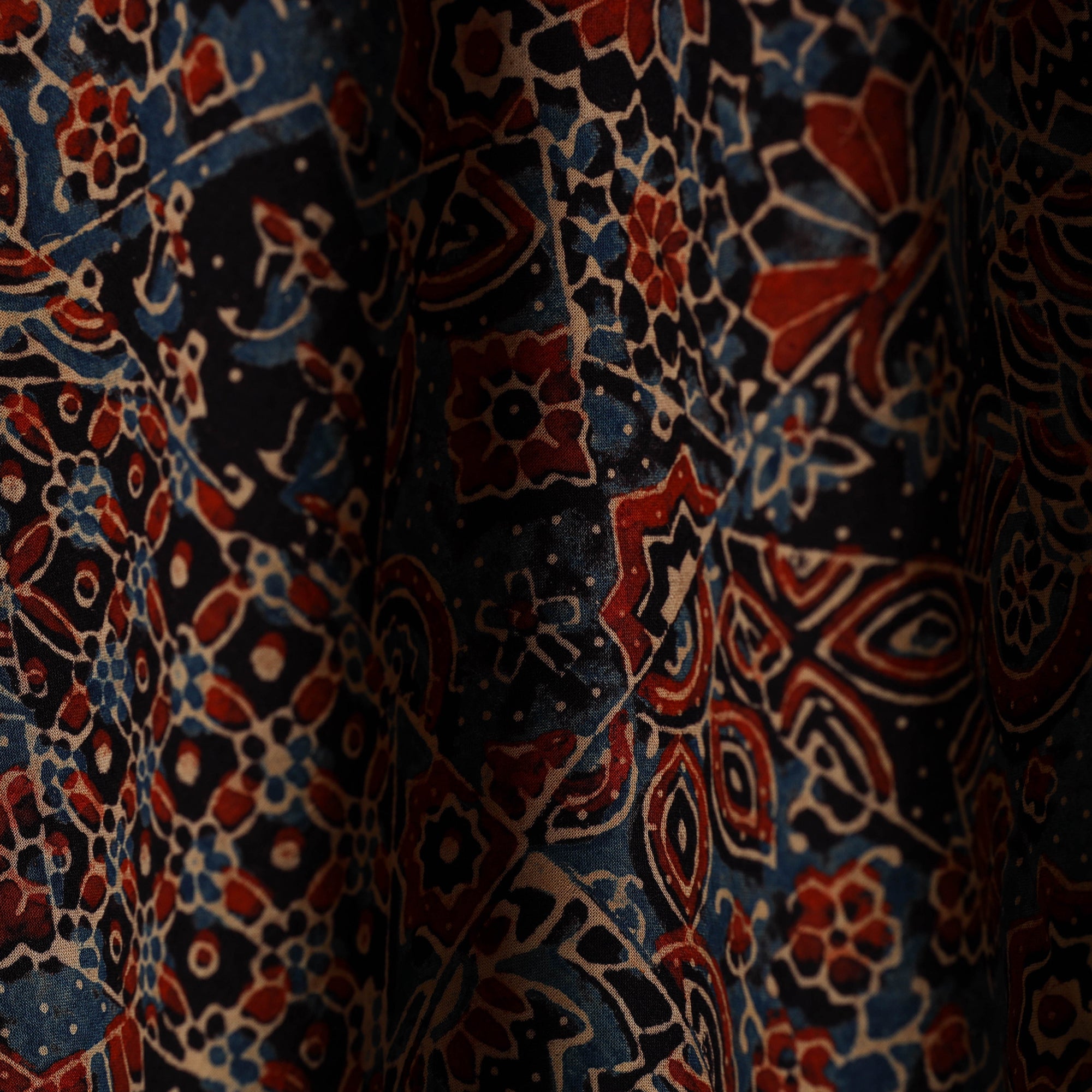 Multicolor - natural dyed hand cotton fabric 20