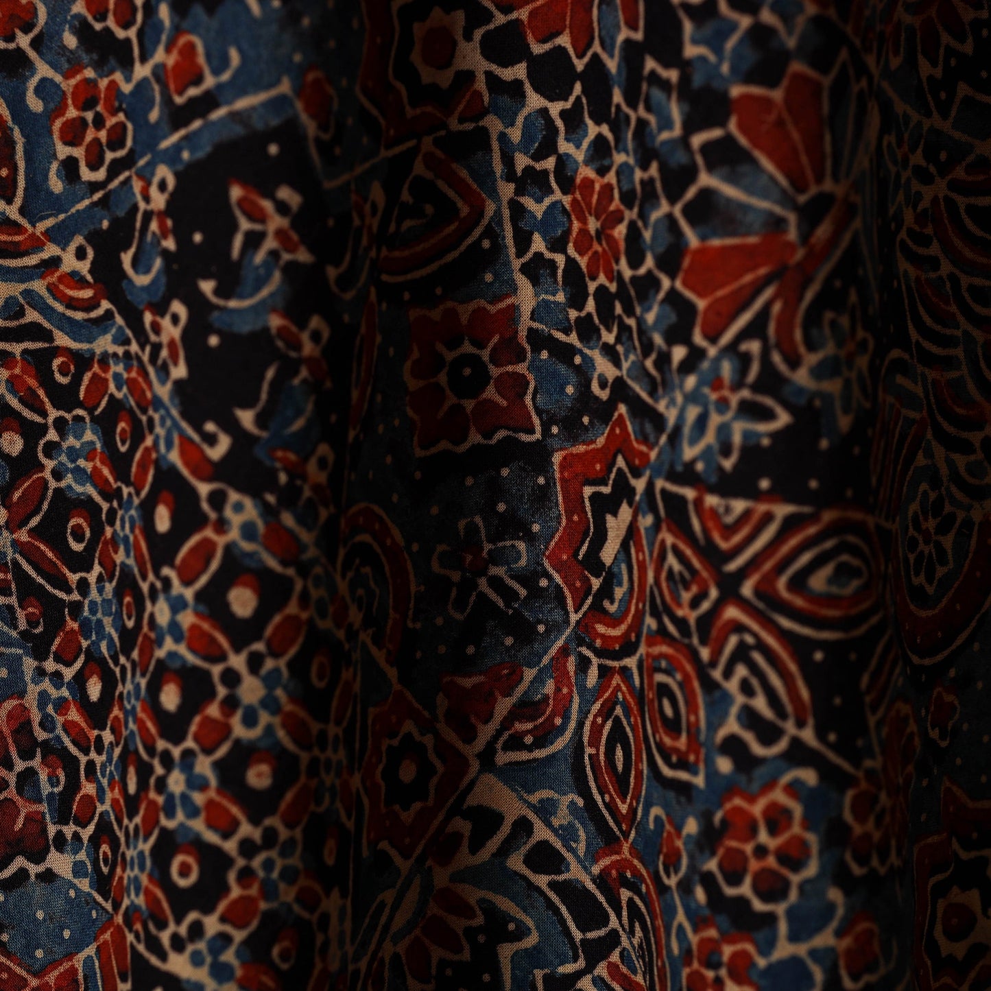 Multicolor - natural dyed hand cotton fabric 20