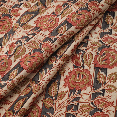 Natural dyed hand cotton pedana kalamkari fabric 05