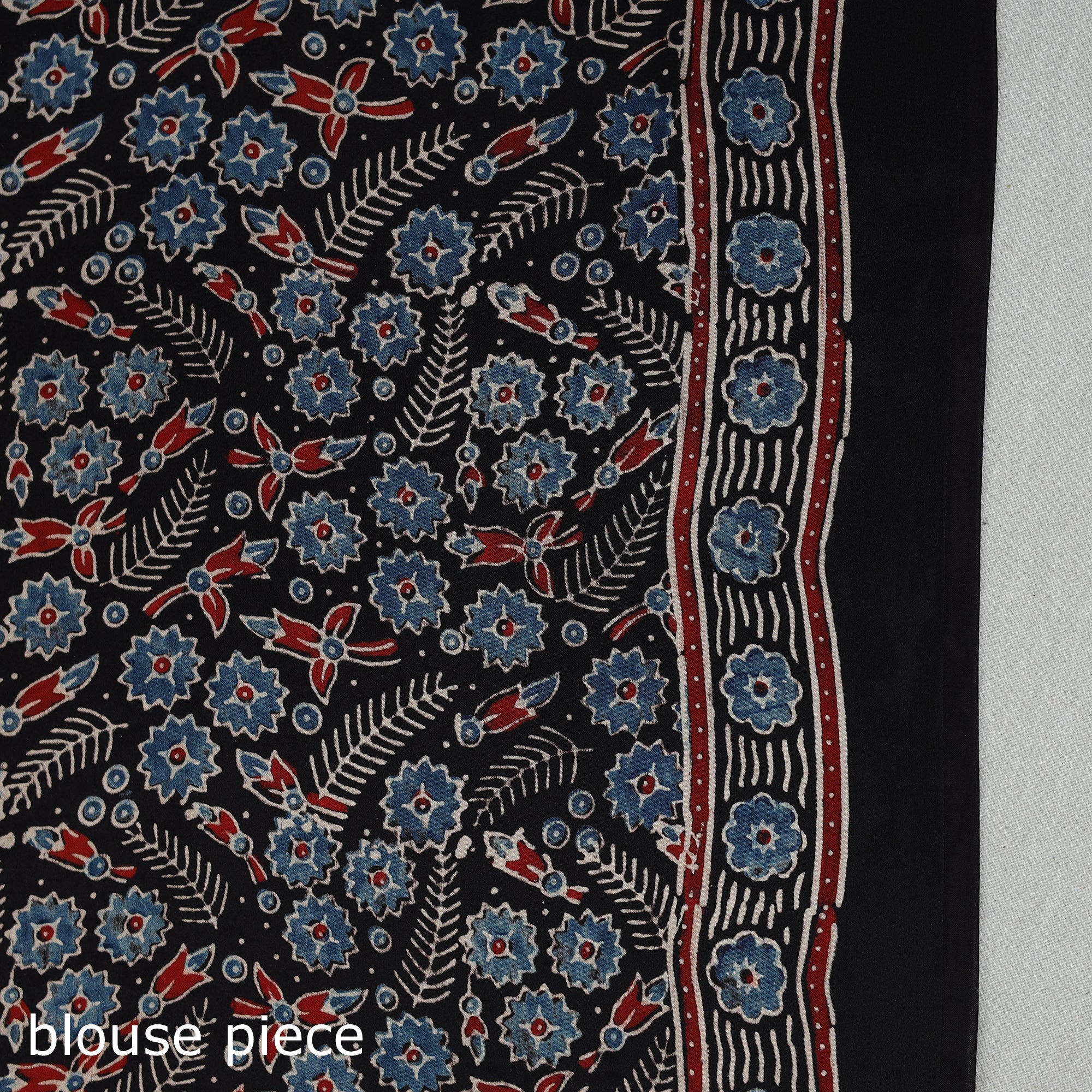  Natural Dyed Hand Block Print Dola Silk Ajrakh Saree