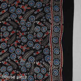  Natural Dyed Hand Block Print Dola Silk Ajrakh Saree