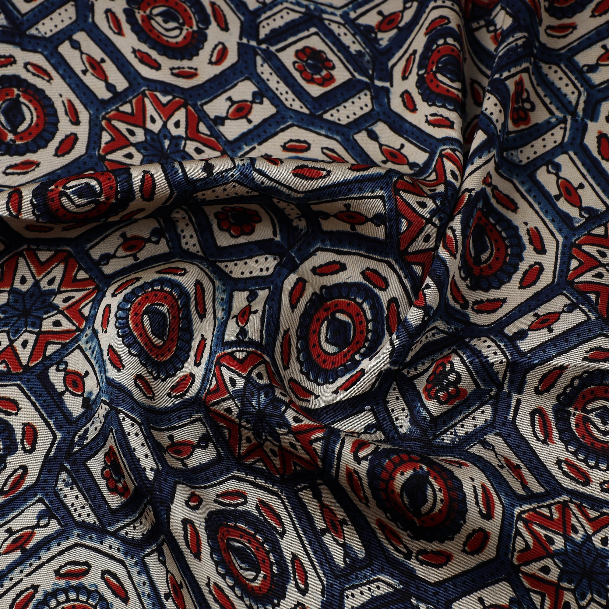 Multicolor - natural dyed hand modal silk fabric 02