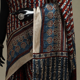 Natural dyed hand modal silk saree with tassels 12