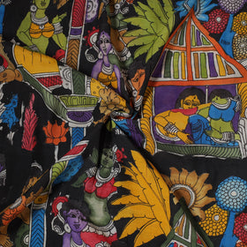 Natural dyed handloom chanderi silk handpainted