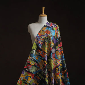 Natural dyed handloom chanderi silk handpainted