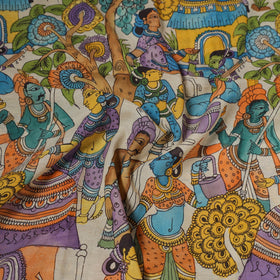 Natural dyed handloom chanderi silk handpainted