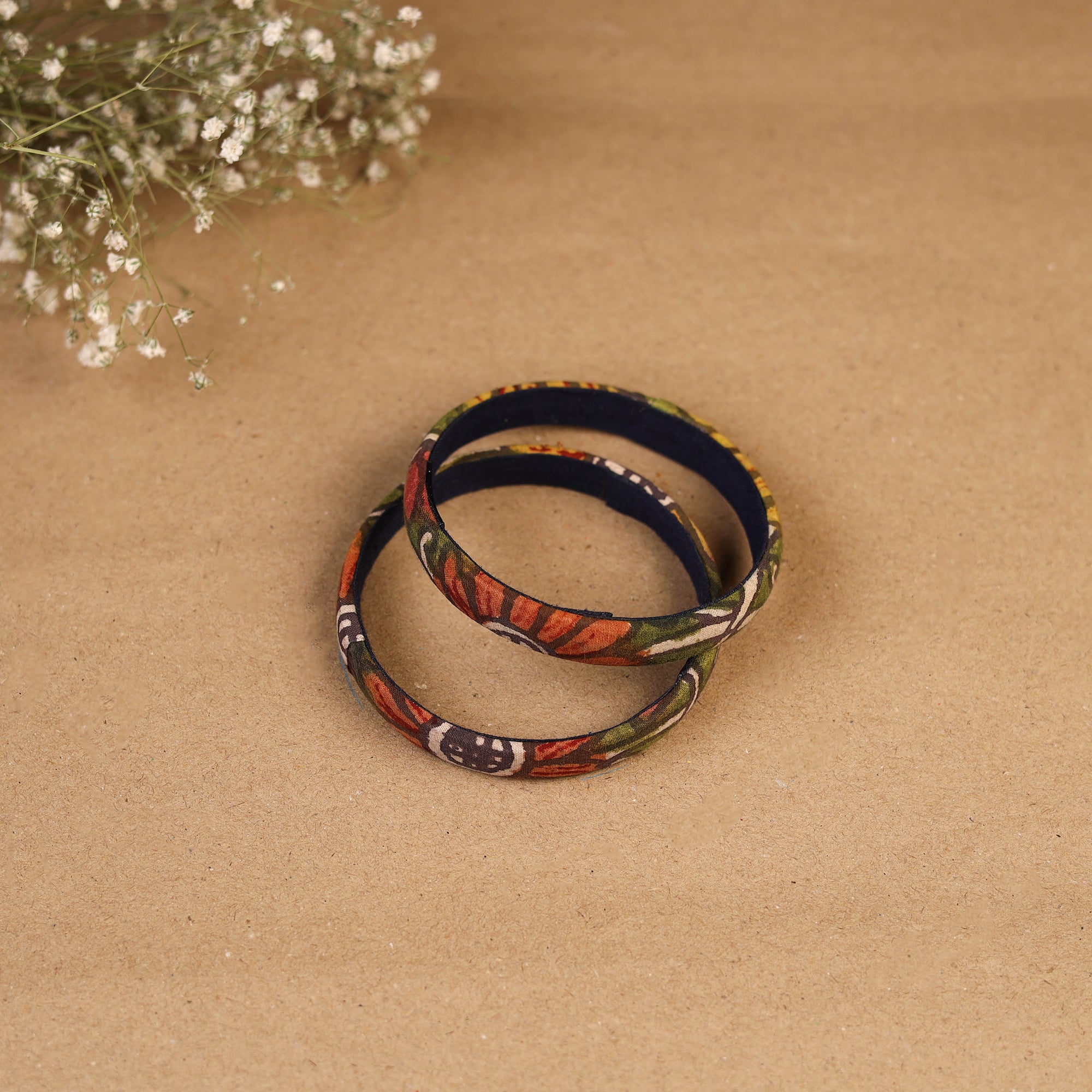 Natural dyed handpainted kalamkari bangle so2 (size - 2-8)