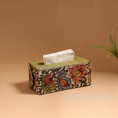 Natural dyed handpainted kalamkari tissue box 31