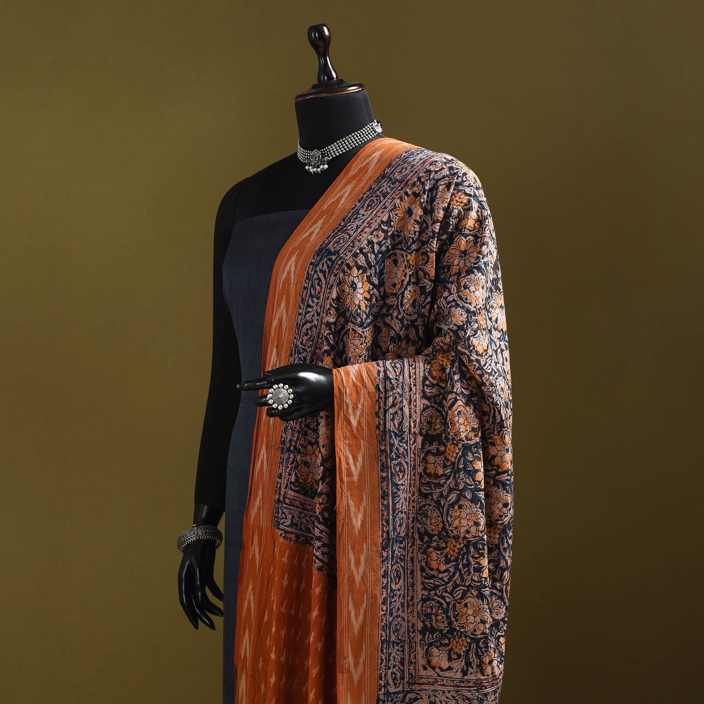 Multicolor - natural dyed kalamkari cotton dupatta
