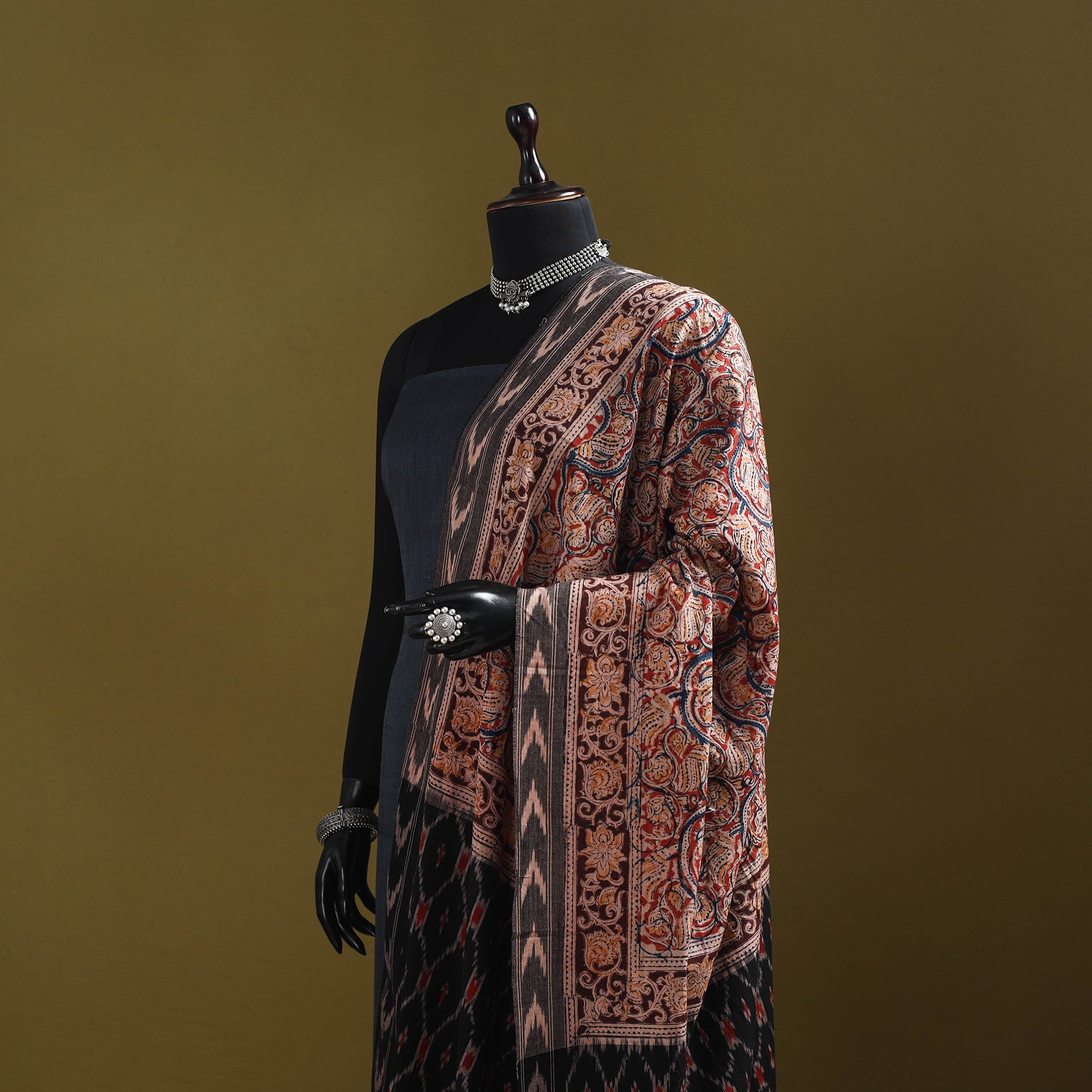 Multicolor - natural dyed kalamkari cotton dupatta