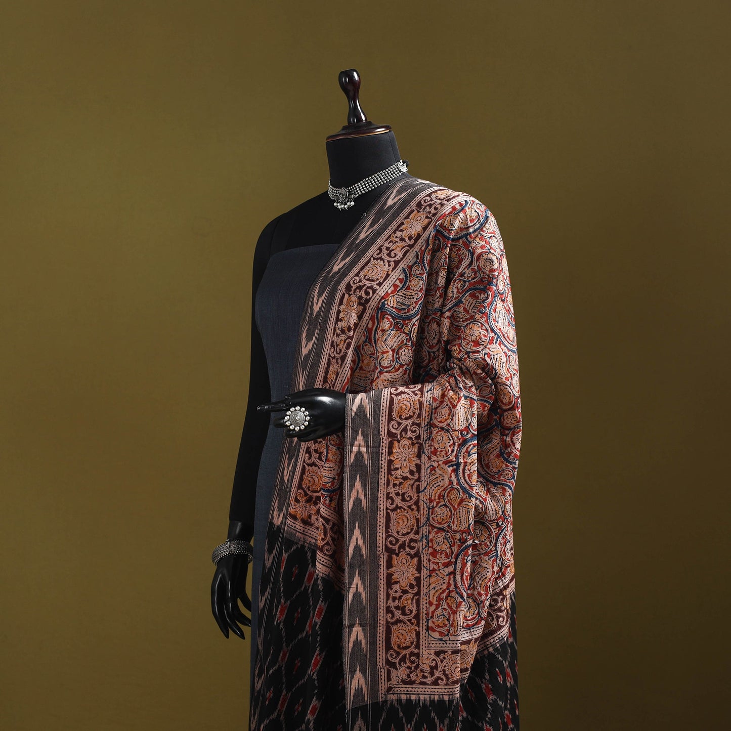 Multicolor - natural dyed kalamkari cotton dupatta