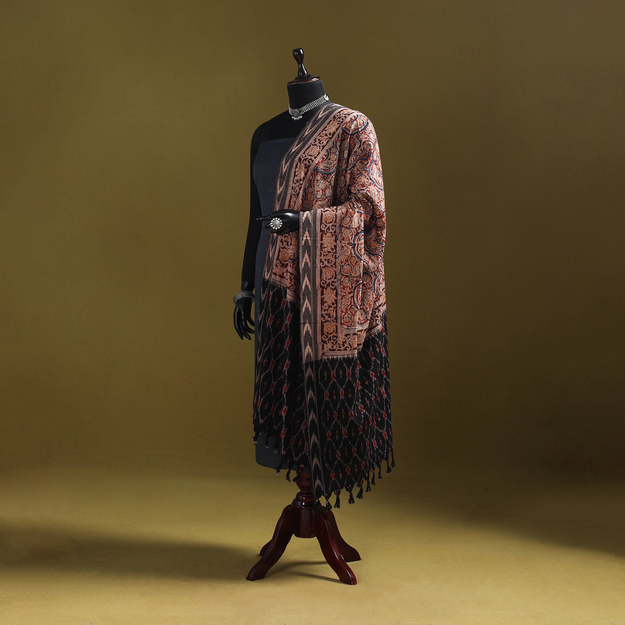 Multicolor - natural dyed kalamkari cotton dupatta