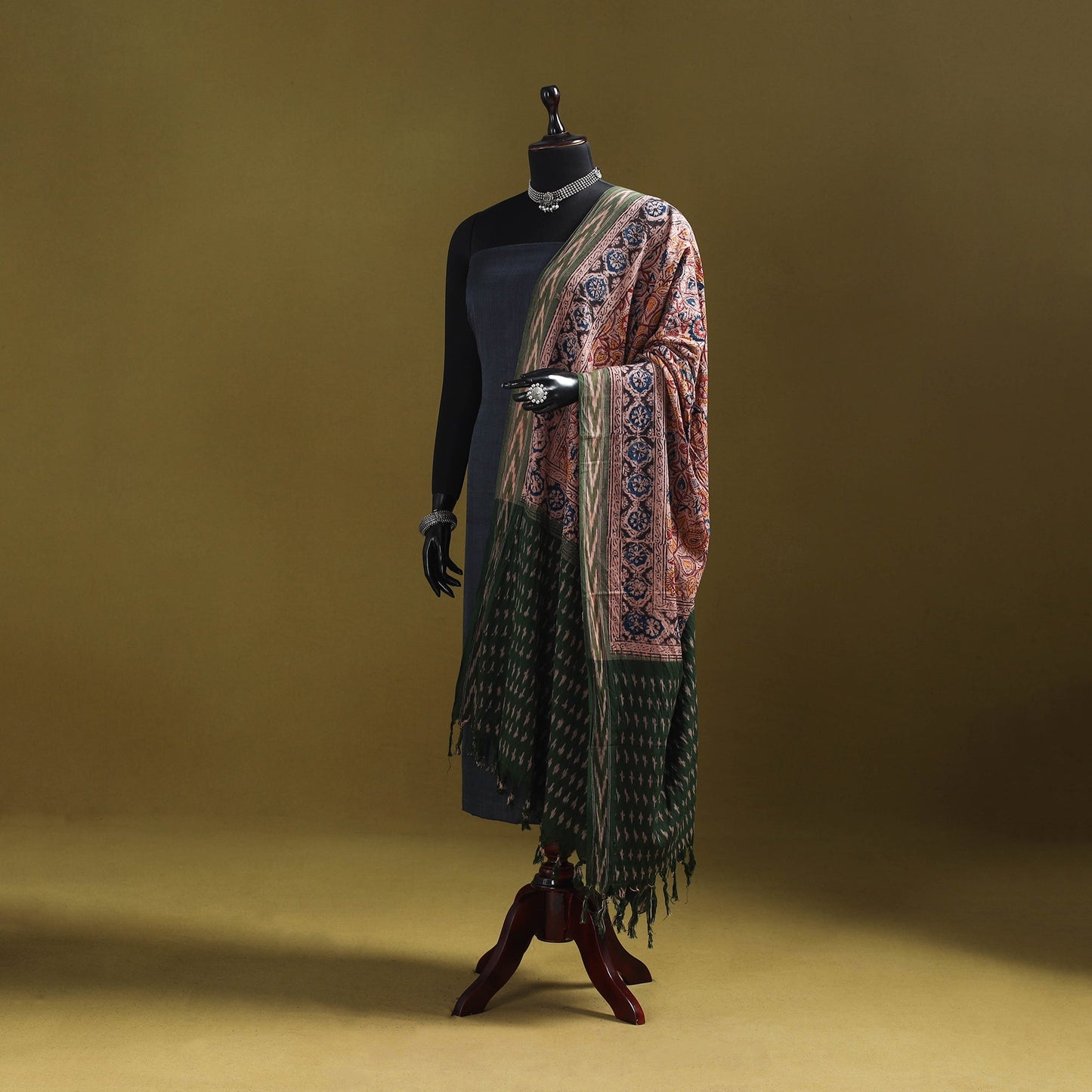 Multicolor - natural dyed kalamkari cotton dupatta