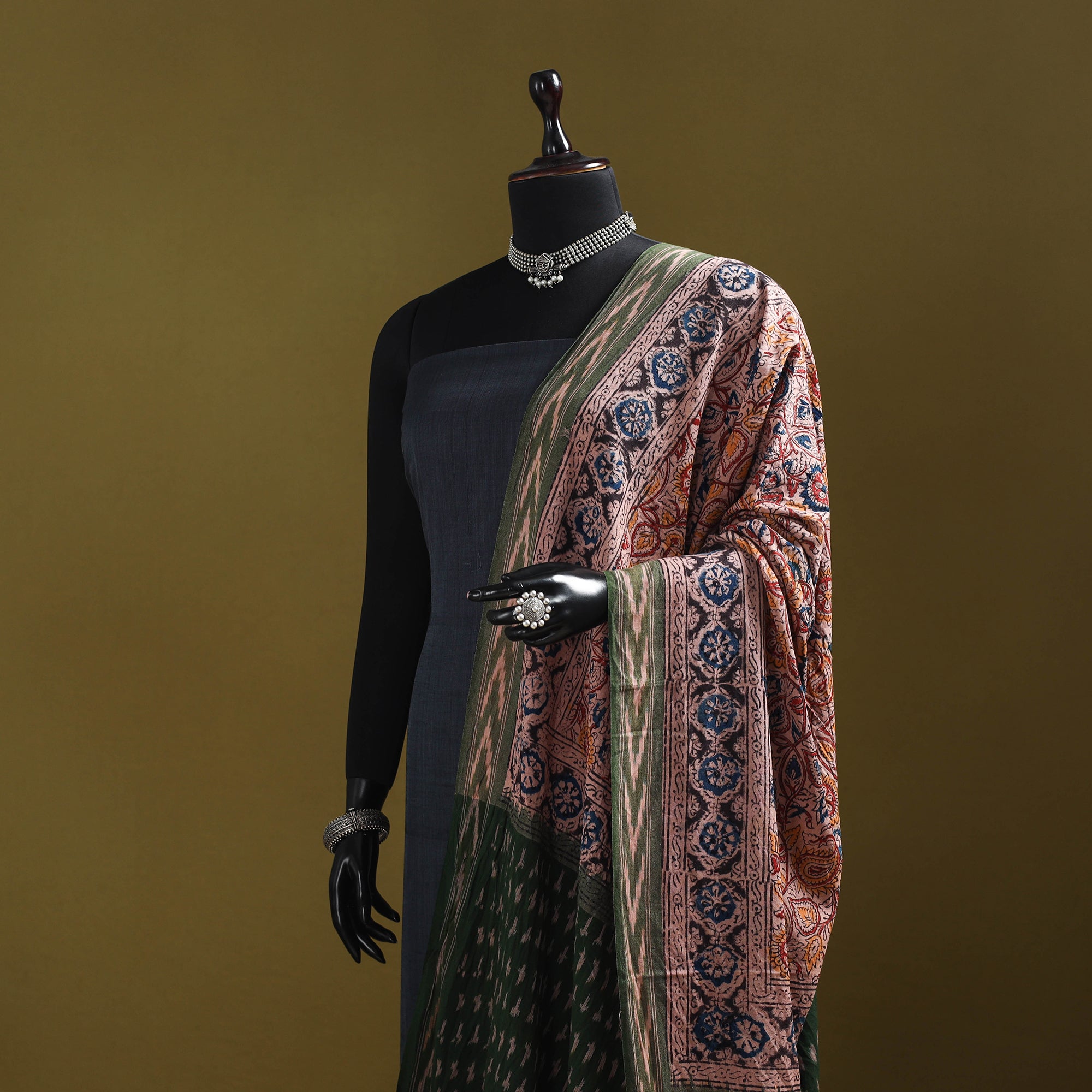 Multicolor - natural dyed kalamkari cotton dupatta