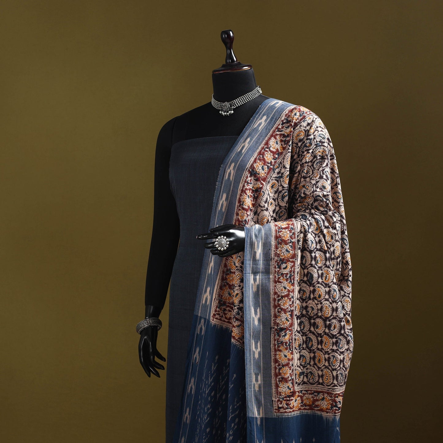 Multicolor - natural dyed kalamkari cotton dupatta
