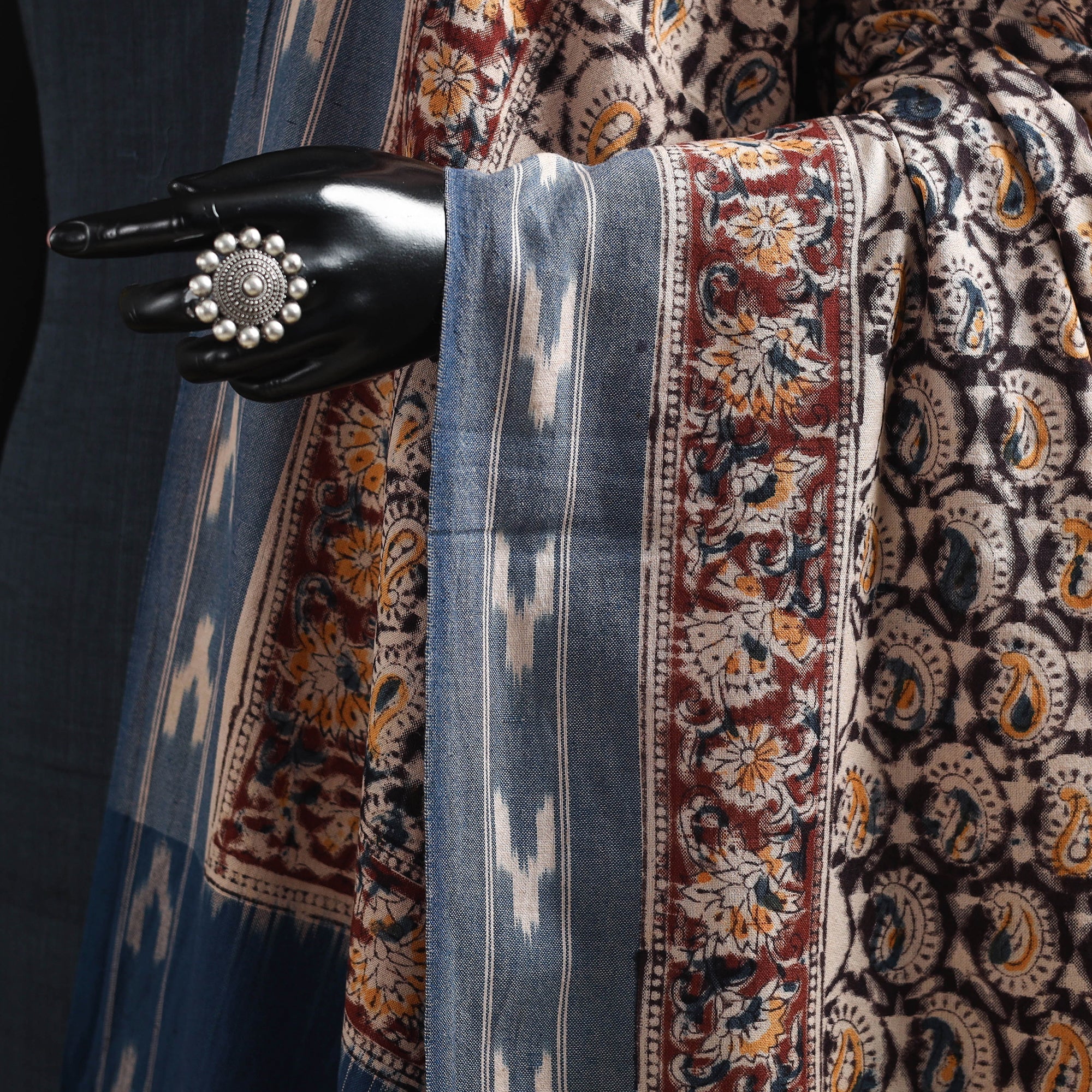 Multicolor - natural dyed kalamkari cotton dupatta