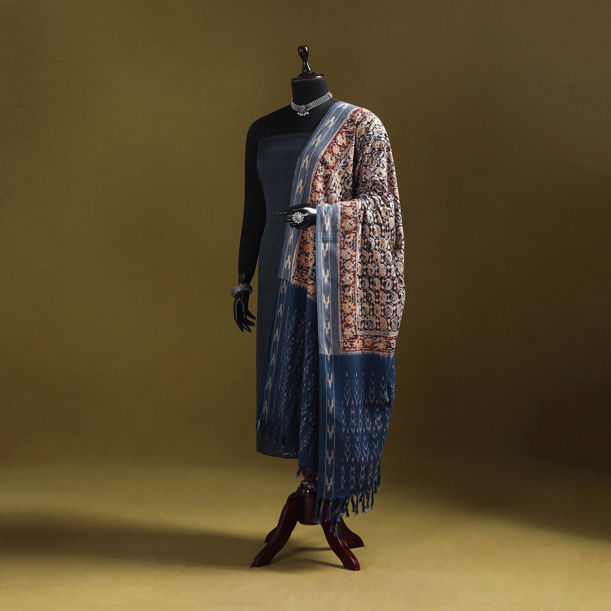 Multicolor - natural dyed kalamkari cotton dupatta