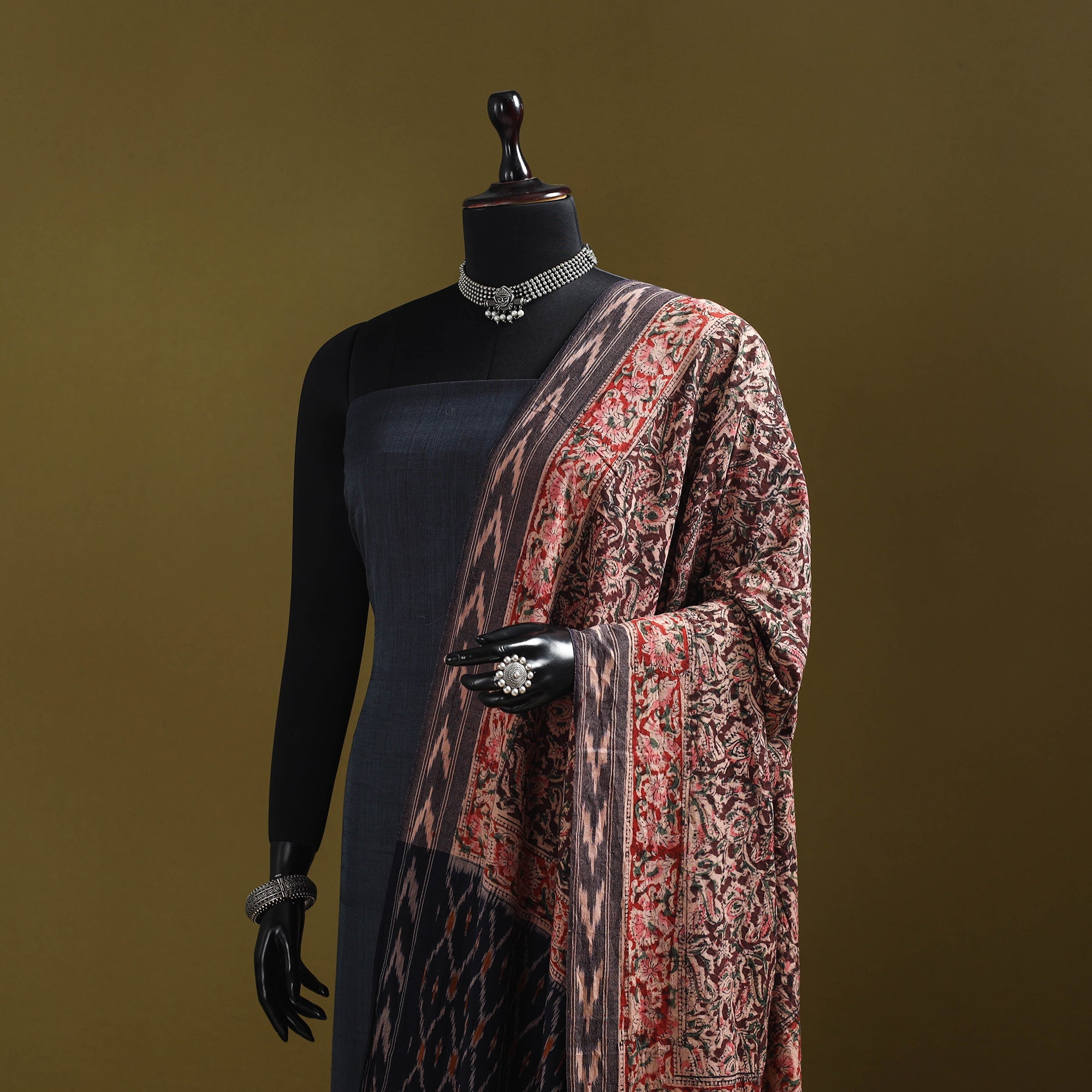Multicolor - natural dyed kalamkari cotton dupatta