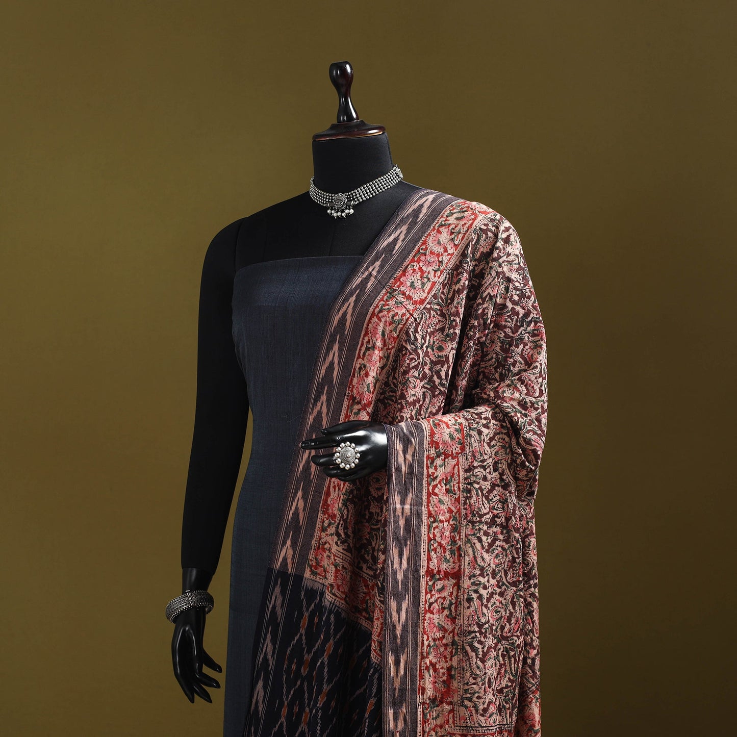 Multicolor - natural dyed kalamkari cotton dupatta