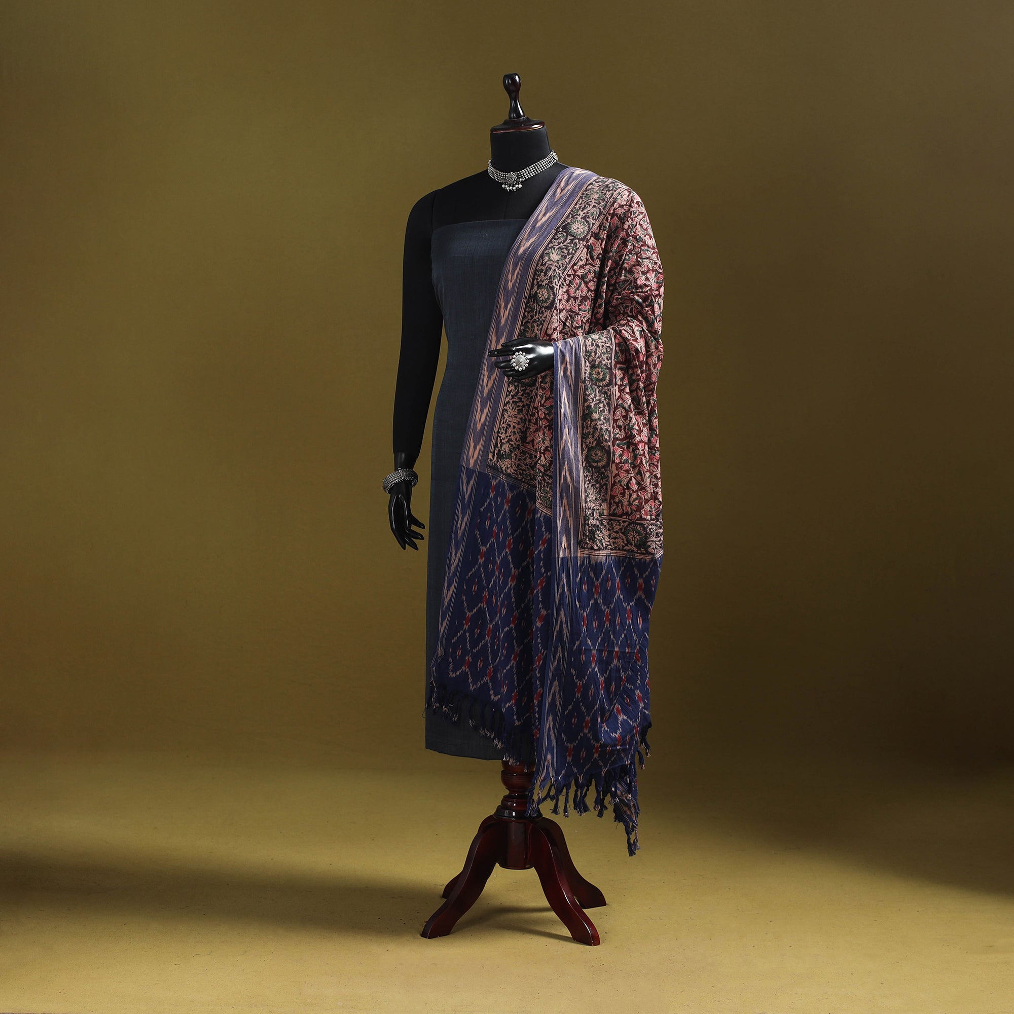 Multicolor - natural dyed kalamkari cotton dupatta