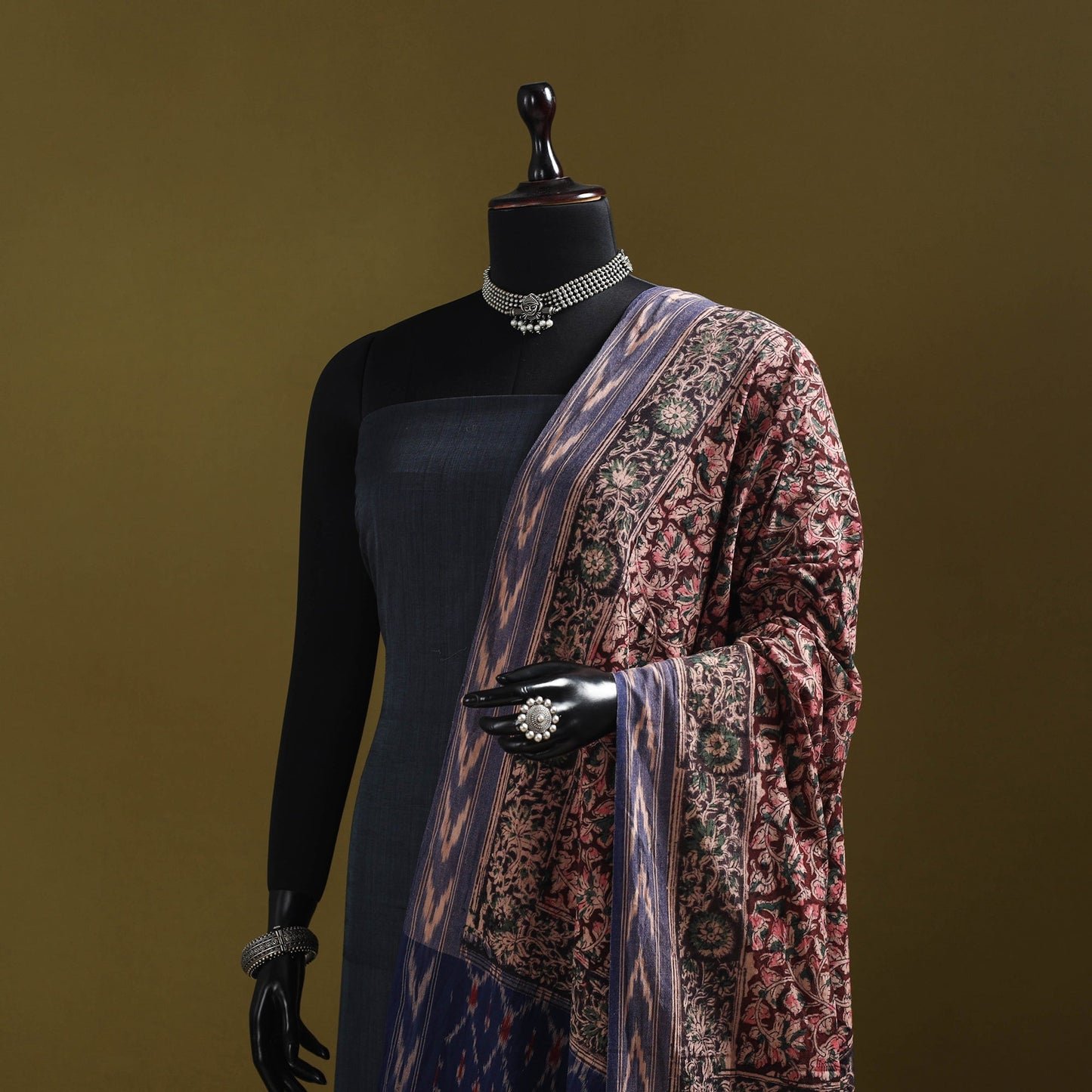Multicolor - natural dyed kalamkari cotton dupatta