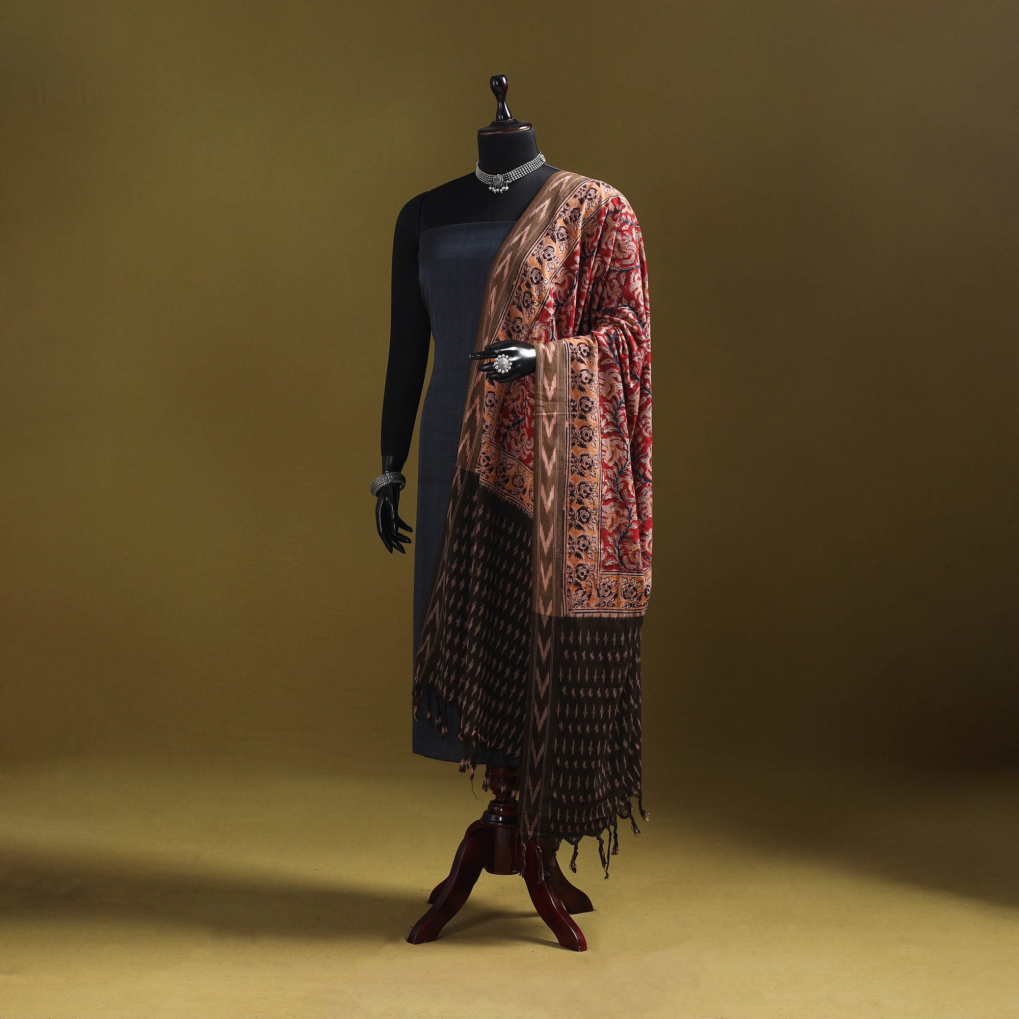 Multicolor - natural dyed kalamkari cotton dupatta