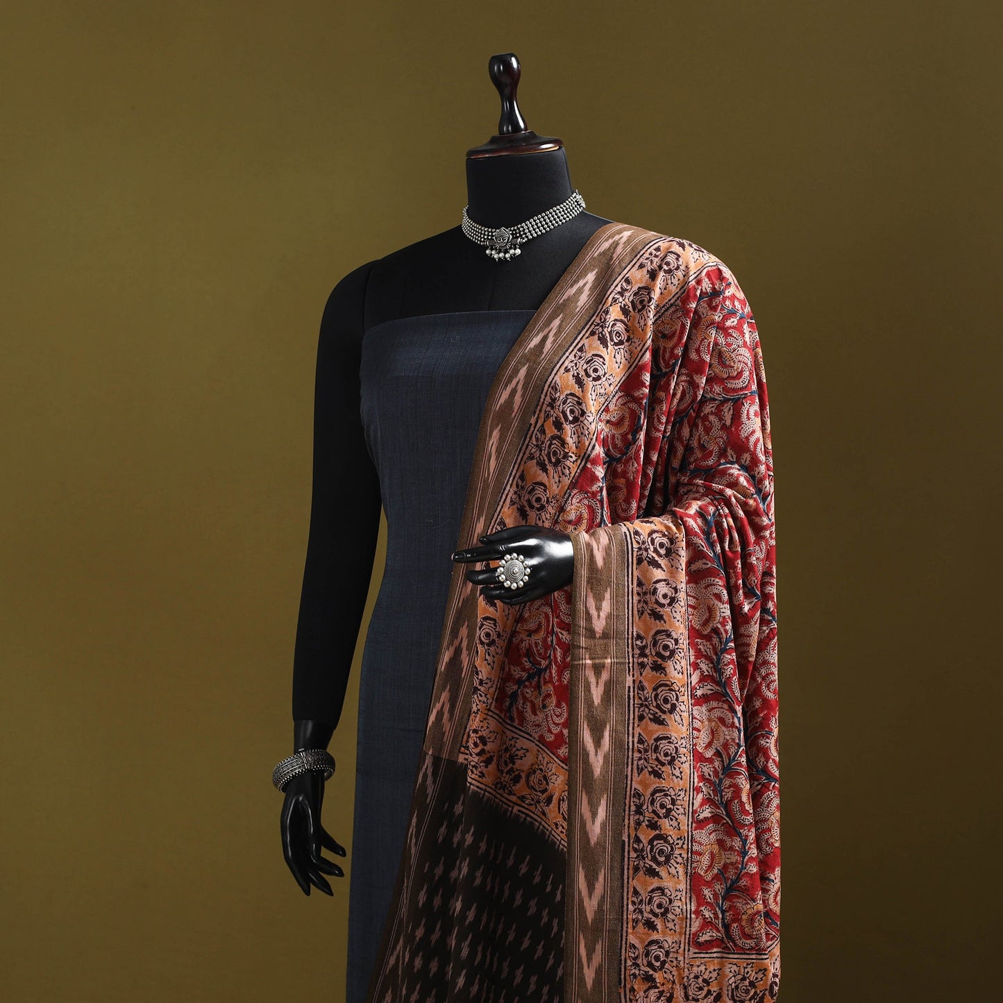 Multicolor - natural dyed kalamkari cotton dupatta