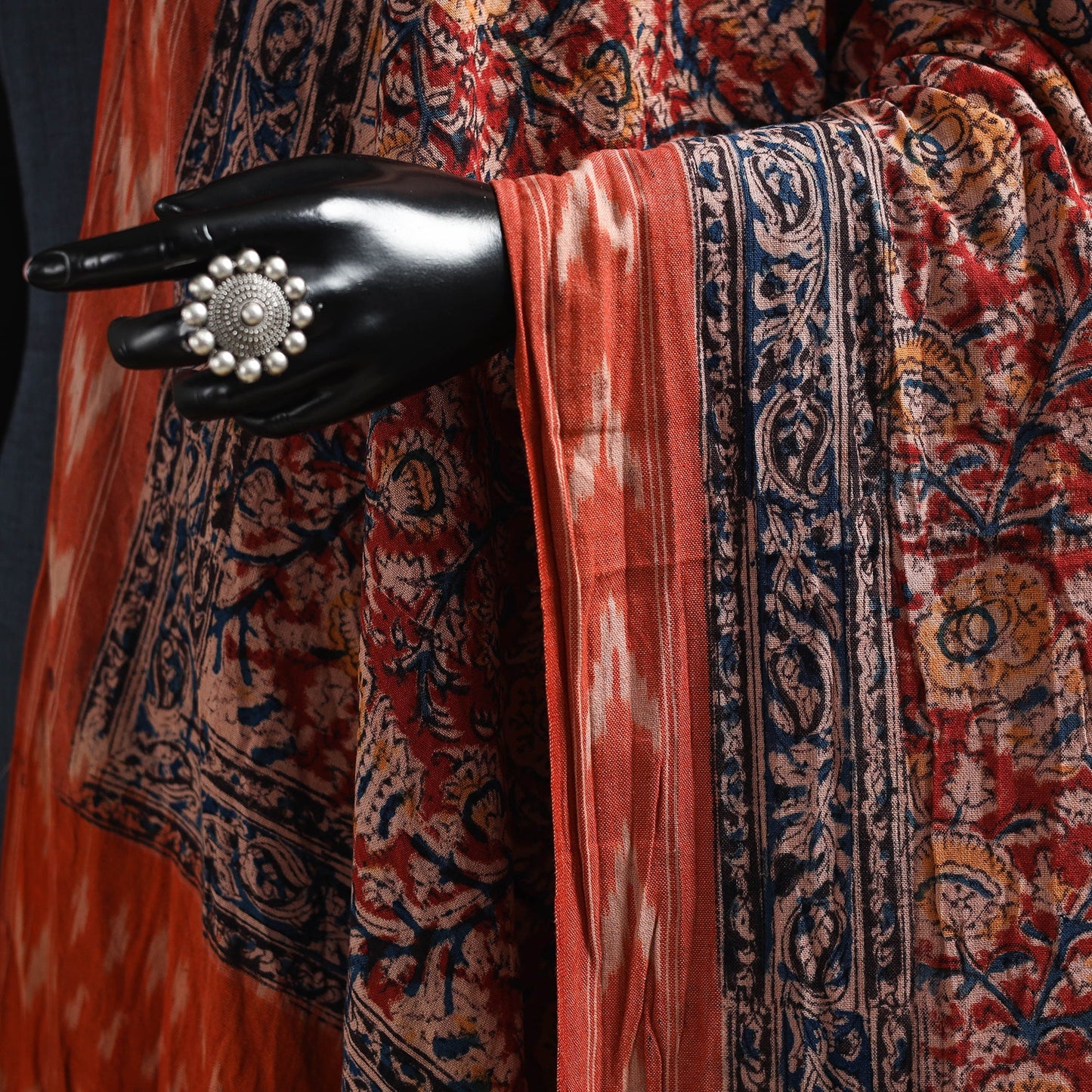 Multicolor - natural dyed kalamkari cotton dupatta