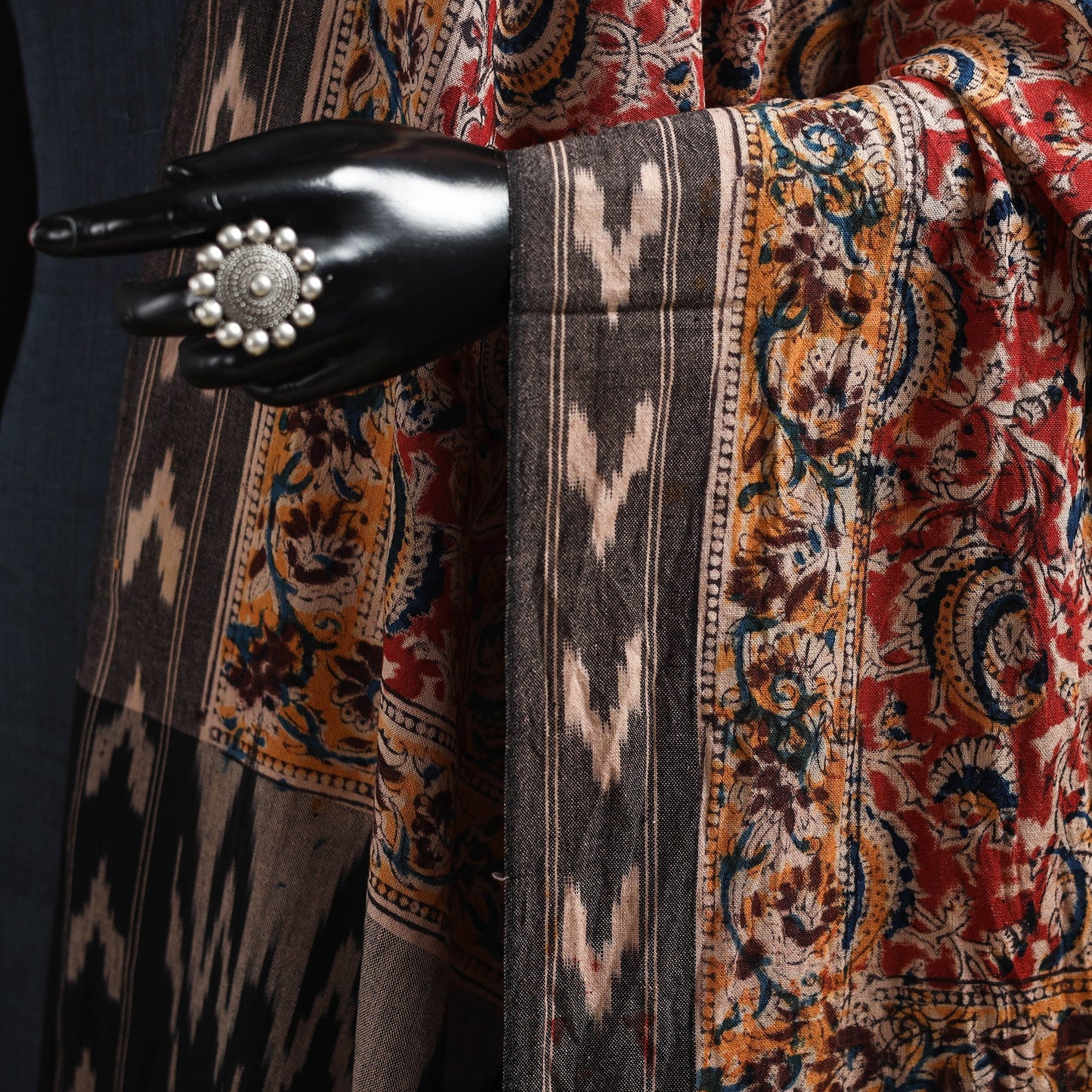 Multicolor - natural dyed kalamkari cotton dupatta