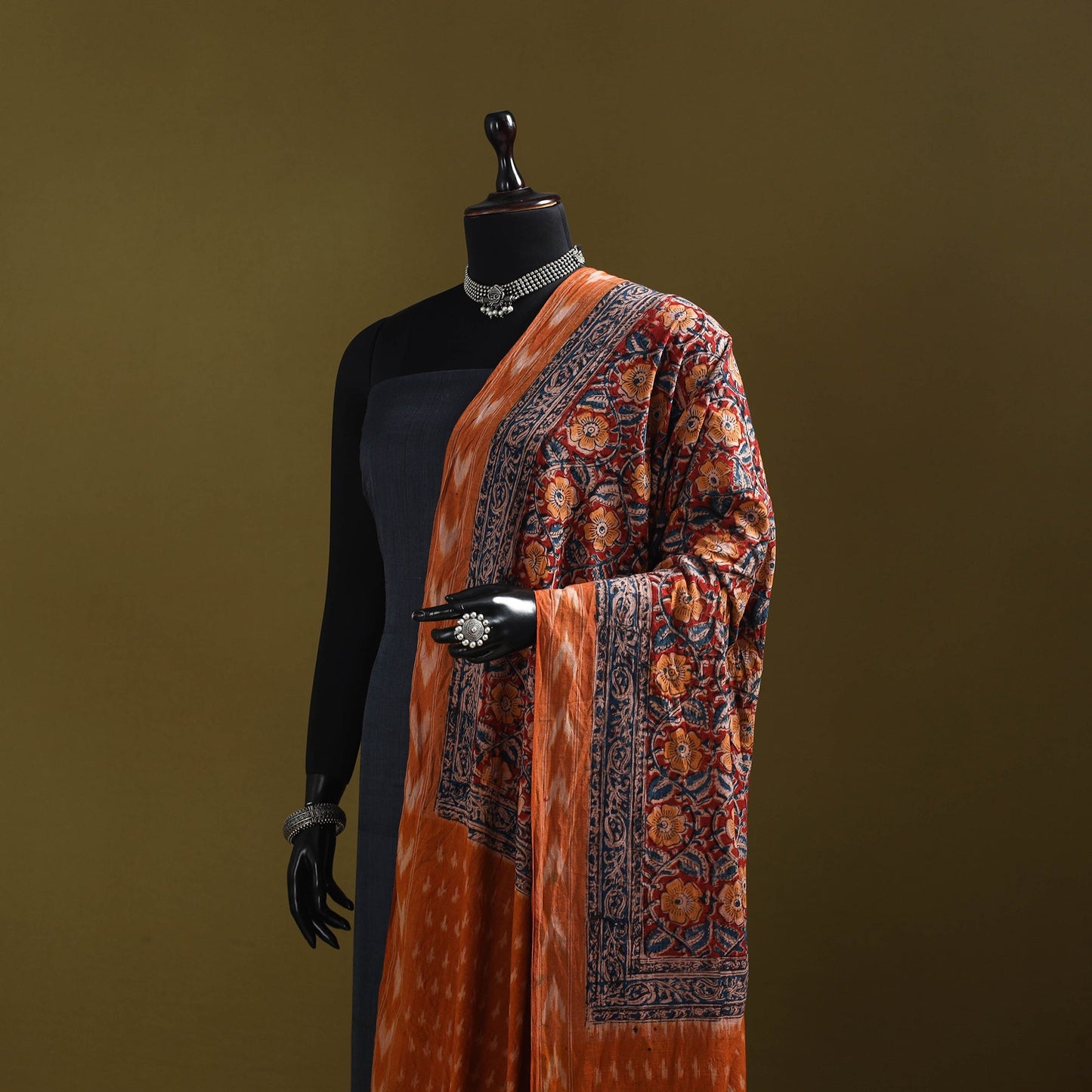 Multicolor - natural dyed kalamkari cotton dupatta