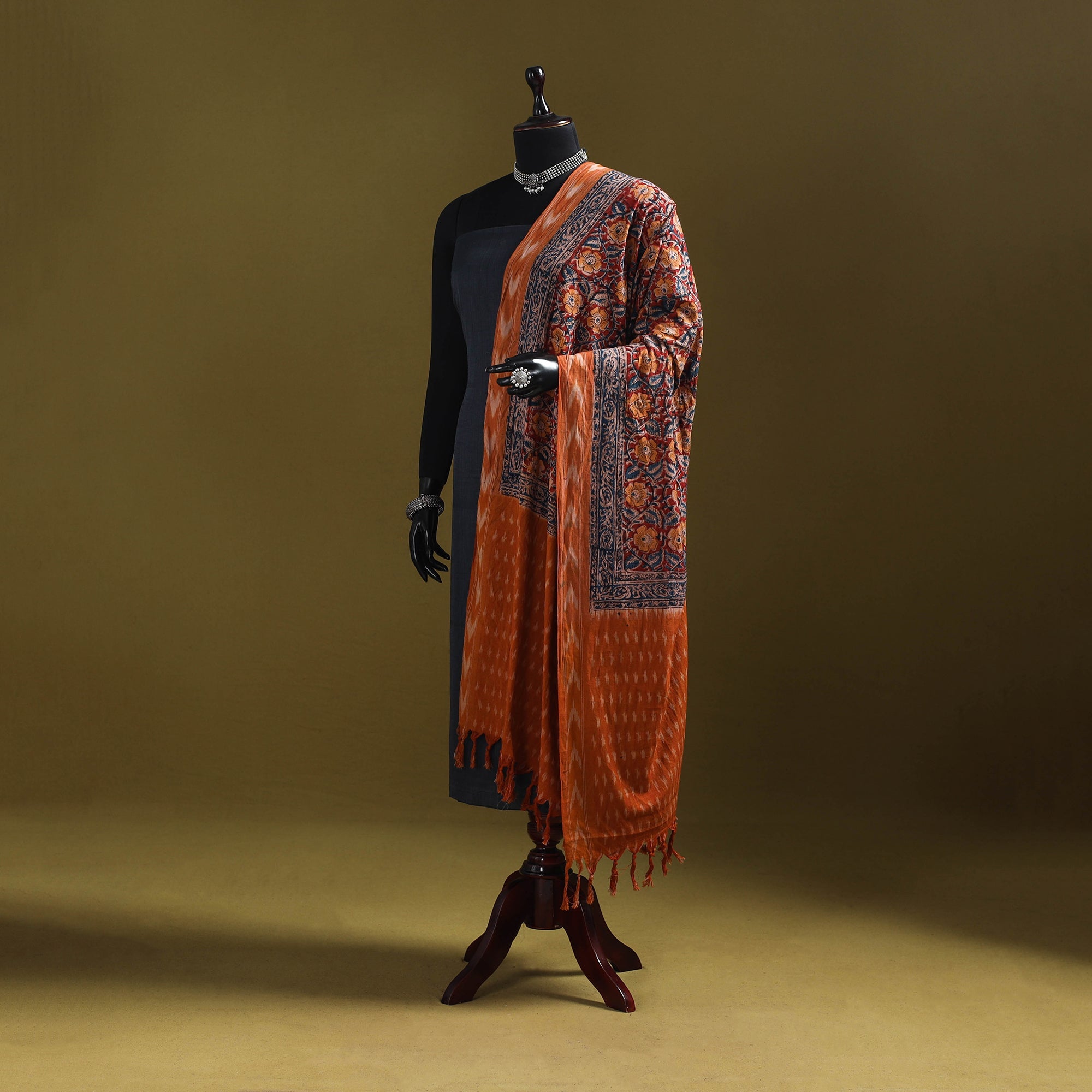 Multicolor - natural dyed kalamkari cotton dupatta