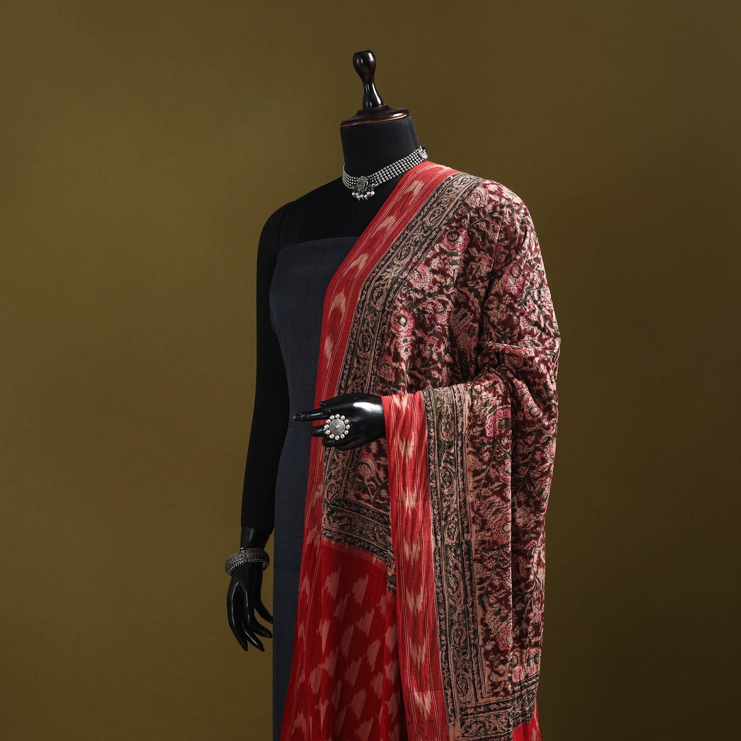 Multicolor - natural dyed kalamkari cotton dupatta