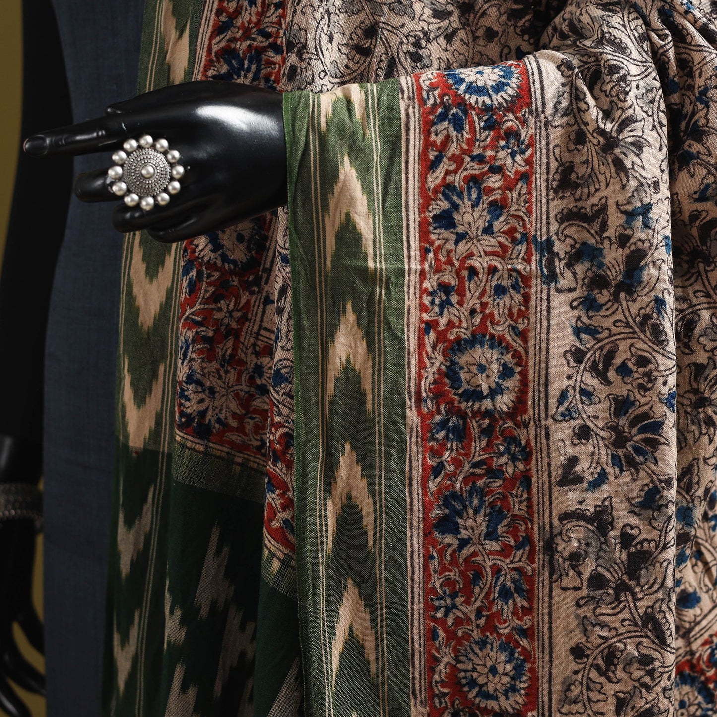 Multicolor - natural dyed kalamkari cotton dupatta