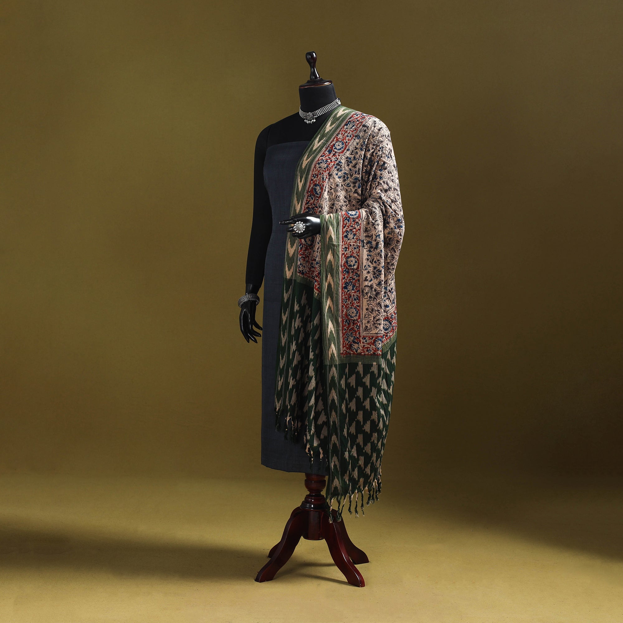 Multicolor - natural dyed kalamkari cotton dupatta