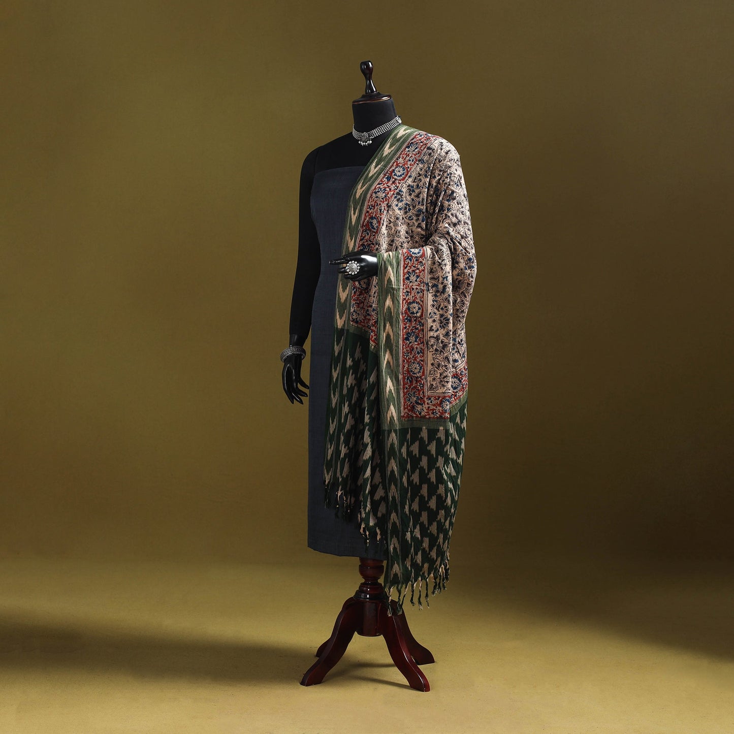 Multicolor - natural dyed kalamkari cotton dupatta