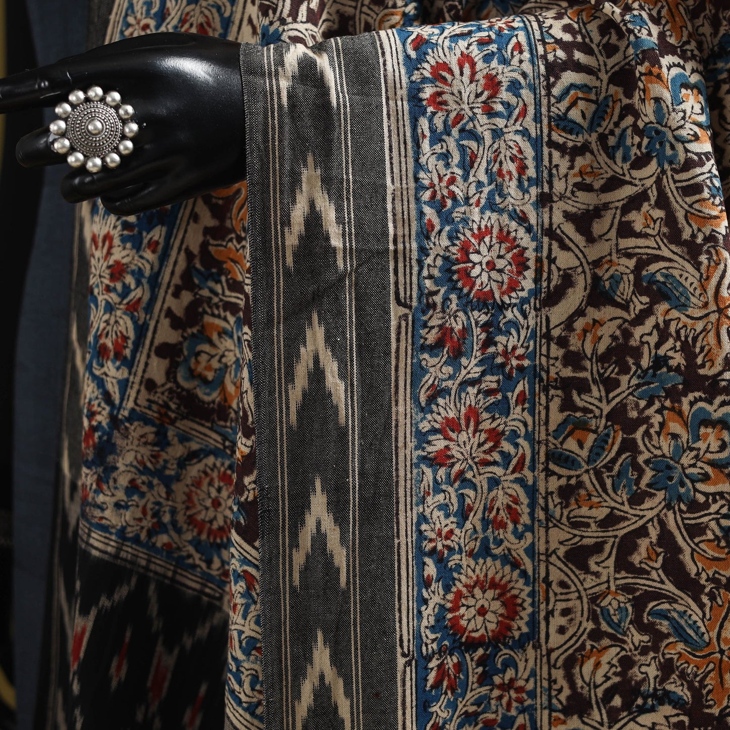 Multicolor - natural dyed kalamkari cotton dupatta