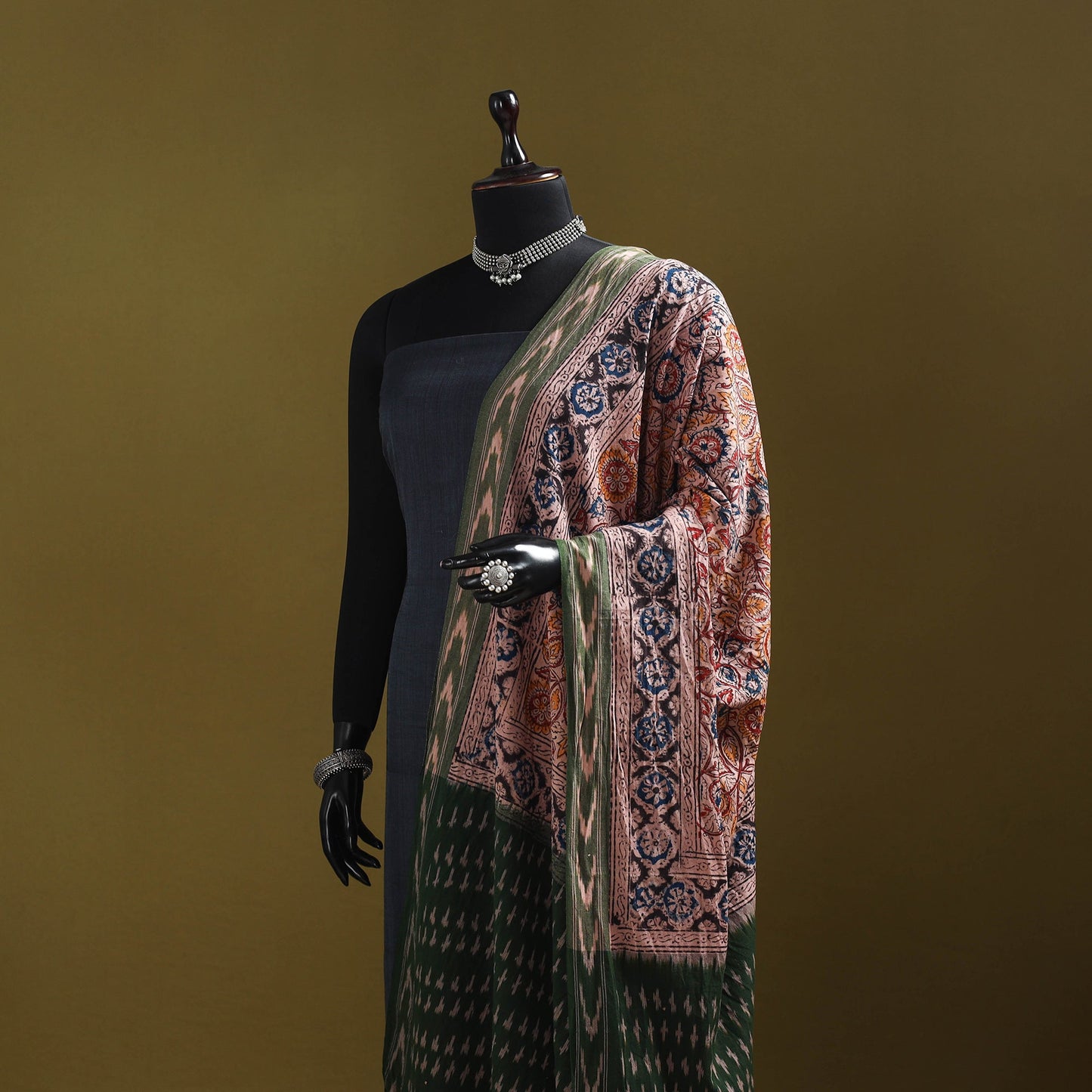 Multicolor - natural dyed kalamkari cotton dupatta