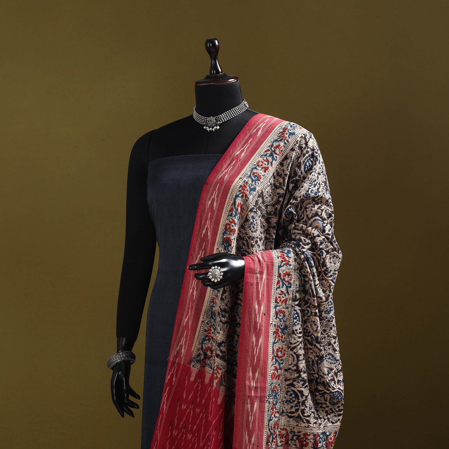 Multicolor - natural dyed kalamkari cotton dupatta